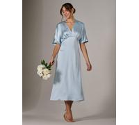 Jolie Moi Jolie Moi Blue Satin A-Line Midaxi Dress Blue 18