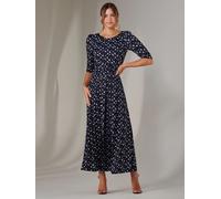 Jolie Moi Jolie Moi Blue Sky Enya 3/4 Sleeve Jersey Midaxi Dress Blue Sky EU 38 (UK 10)