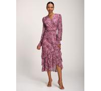 Jolie Moi Jolie Moi Frill Detail Mesh Maxi Dress Rose 44
