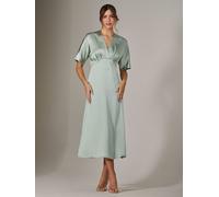 Jolie Moi Jolie Moi Green Satin A-Line Midaxi Dress Green 14