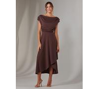 Jolie Moi Jolie Moi Peignoir mi-long drapé asymétrique Marron EU 36 (UK 8)
