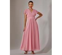 Jolie Moi Jolie Moi Pink Chiffon Pleated Maxi Dress Pink EU 38 (UK 10)