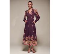 Jolie Moi Jolie Moi Red Long Sleeve Printed Mesh Midaxi Dress Red EU 46 (UK 18)