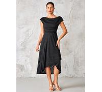 Jolie Moi Jolie Moi Robe Midaxi drapée asymétrique texturée Noir EU 36 (UK 8)