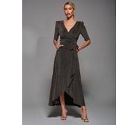 Jolie Moi Robe Jolie Moi métallisée ceinturée Or EU 38 (UK 10)