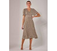 Jolie Moi Robe Jolie Moi mi-longue plissée en mousseline Crème EU 38 (UK 10)