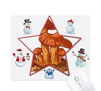 jolie orange champignon créature illustrer le bonhomme de neige étoile tapis de souris