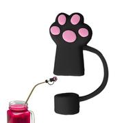 Jolie paille en silicone - Couvercles de paille en forme de griffe de chat, outil sûr et hygiénique pour les voyages, la maison, le dortoir, l'école et la voiture