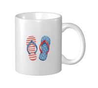 Jolie paire de tongs en céramique aquarelle - Tasse à café élégante pour la maison et le bureau - 325 ml