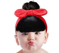 Jolie perruque pour bébé avec couronne à nœuds, bandeau frange, bandeau pour tout-petits, respirant, accessoire de cheveux mignon pour les fêtes, les spectacles sur scène