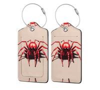 Jolie petite araignée rouge 1 étiquette en cuir PU pour sacs à main/sacs à dos/bagages