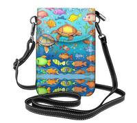 Jolie petite araignée rouge. Ce sac à bandoulière léger et unisexe à rabat libère vos mains et est adapté pour les voyages, les vacances et une utilisation quotidienne., Tortue et poisson, Taille