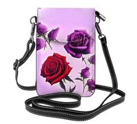 Jolie petite araignée rouge. Ce sac à bandoulière léger et unisexe à rabat libère vos mains et est adapté pour les voyages, les vacances et une utilisation quotidienne., Roses rouges et violettes