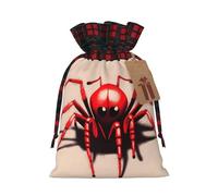 Jolie petite araignée rouge imprimée avec cordon de serrage, sac léger pour le rangement et l'emballage