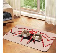 Jolie petite araignée rouge pour animal de compagnie, nappe en cuir absorbant pour animal domestique, tapis de gamelle pour chiens ou chats