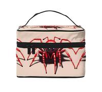 Jolie petite araignée rouge pour femme - Trousse de maquillage de voyage (22,9 x 16,5 x 15,7 cm) - Grande trousse de maquillage portable pour filles, noir, One Size
