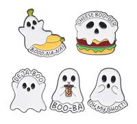 Jolie petite broche fantôme Halloween Atmosphère Décoration Cute Treat Halloween Trick or Accessoires Broche décorative U5o9, 5PCS/Set