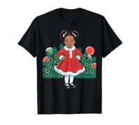 Jolie Petite Fille Noire de Noël T-Shirt