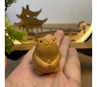 Jolie petite souris décorative en bois - Décoration d'intérieur rétro - Mini figurine de souris sculptée - Ornement à suspendre - Accessoires décoratifs (1 pièce)