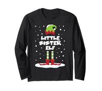Jolie Petite sœur Elfe Assortie pour fête de Noël familiale Manche Longue