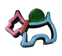 Jolie pince à cheveux de chien de dessin animé pour femmes et filles, accessoire de support de queue de cheval coloré motif animal pince à cheveux