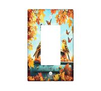 Jolie plaque murale décorative d'interrupteur en forme d'oiseau de chardonneret d'automne, plaque murale à bascule unique, plaque frontale électrique pour cuisine, salle de bain, interrupteur en