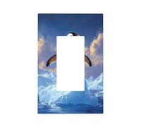 Jolie plaque murale pour interrupteur mural à bascule simple en forme de pingouin qui se daigne sur Iceberg - Décoration pour la maison, la cuisine, la salle de bain