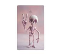 Jolie plaque murale vierge avec motif squelette faisant le signe de la paix pour la cuisine, la salle de bain, 11,4 x 7 cm