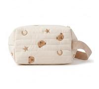 Jolie Pochette matelassée brodée pour Femme avec dragonne - Trousse de Maquillage Kawaii de capacité, Trousse Maquillage et Toilette pour Voyage