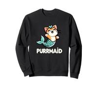Jolie Pourpre drôle, sirène Amusante, Amoureuse des Chats meowmaid Sweatshirt