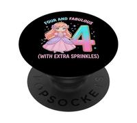 Jolie Princesse d'anniversaire 4 Ans et Fabuleuse PopSockets PopGrip Adhésif