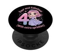 Jolie Princesse d'anniversaire 4 Ans et Fabuleuse PopSockets PopGrip Adhésif