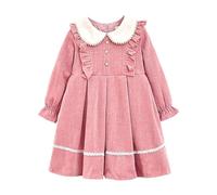 Jolie robe de Père Noël rouge trapèze pour fille - Vêtement festif parfait pour les occasions spéciales et les jours fériés, Rose, 3-4 ans