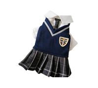 Jolie robe de princesse pour chat et chien, tenue de style marin et uniforme scolaire, adorable costume pour petits animaux (Académie, L)