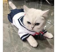 Jolie robe de princesse pour chat et chien, tenue de style marin et uniforme scolaire, adorable costume pour petits animaux (classique, XL)