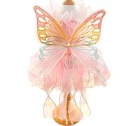 Jolie robe de princesse pour chats et petits chiens avec motifs papillons, parfaite pour les fêtes d'anniversaire de petites races, vêtements pour animaux de compagnie