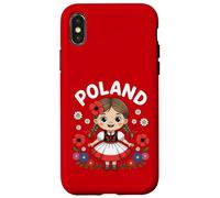 Jolie Robe Folklorique Traditionnelle Polonaise avec Fleurs pour Enfants Coque pour iPhone X/XS