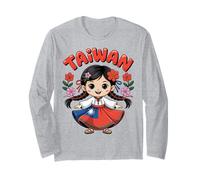 Jolie Robe Traditionnelle de Taiwan avec Fleurs de Prunier pour Enfants Manche Longue