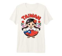 Jolie Robe Traditionnelle de Taiwan avec Fleurs de Prunier pour Enfants T-Shirt Haut de Gamme