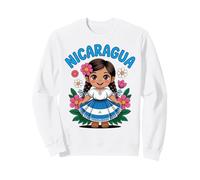 Jolie Robe Traditionnelle du Nicaragua avec Drapeau Art pour Enfants Sweatshirt