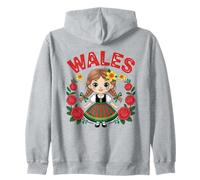 Jolie Robe Traditionnelle du Pays de Galles jonquilles et Roses pour Enfants Sweat à Capuche