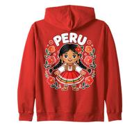 Jolie Robe Traditionnelle du Pérou pour Fille avec Fleurs colorées Sweat à Capuche
