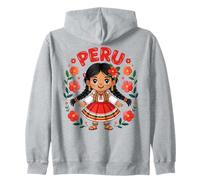 Jolie Robe Traditionnelle du Pérou pour Fille avec Fleurs colorées Sweat à Capuche