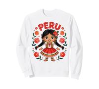 Jolie Robe Traditionnelle du Pérou pour Fille avec Fleurs colorées Sweatshirt