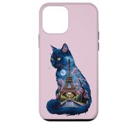 Jolie Silhouette de Chat Parisien Tour Eiffel français européen Coque pour iPhone 12 Mini