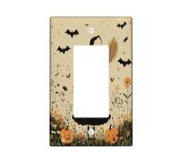 Jolie sorcière d'Halloween décorative pour interrupteur mural 1 gang à bascule unique, balai, citrouilles, chauve-souris, plaque électrique pour cuisine, salle de bain, interrupteur sorcière