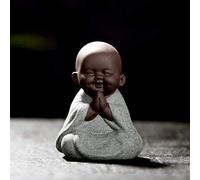 Jolie statue de Bouddha en céramique - Figurine de moine comme ornement créatif de poupée de bricolage pour bébé - Classique et délicate en céramique - Accessoire de thé - Cadeau adorable pour les
