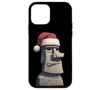 Jolie Statue de Moai en Pierre avec Chapeau de Père Noël Coque pour iPhone 12 Mini