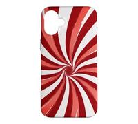 Jolie Sucette de Noël Rouge et Blanche en Forme de Canne à Sucre d'orge Coque pour iPhone 16 Plus