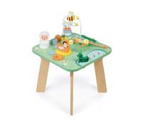 Jolie Table Multi-activites eveil Bebe, Theme Ferme 36x36x53,5cm - h 32cm - Set Jouet en Bois, Peinture a l'eau + 1 Carte - des 12 Mois